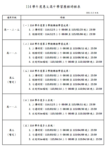 114學年度惠文高中學習歷程時程表_20251205