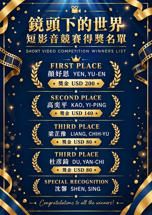 短影音競賽得獎名單